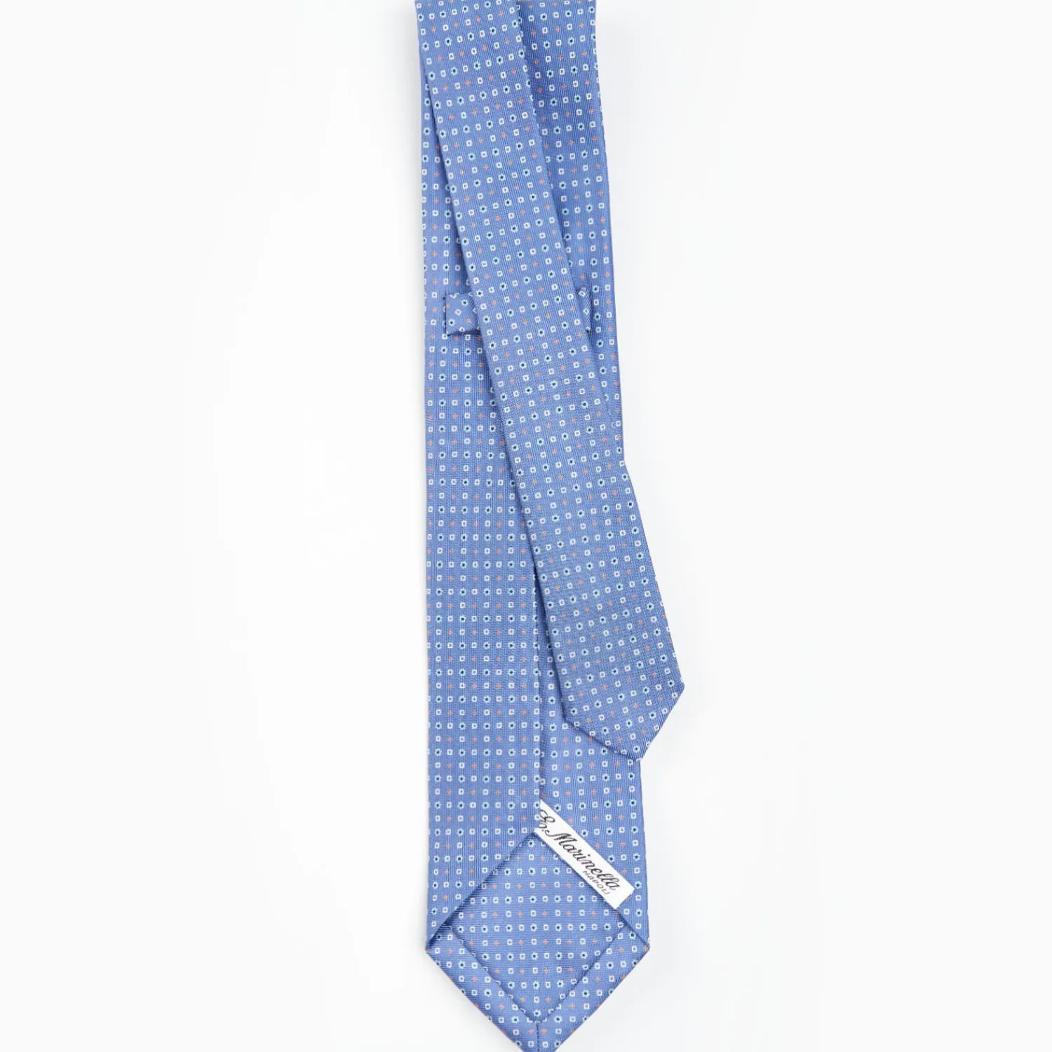 Powder Blue 5 Fold Sartorial Silk Tie - Small Flower Pattern>E.Marinella Best Sale