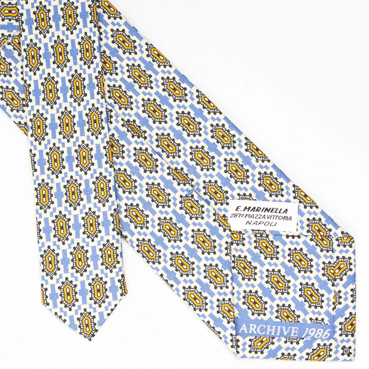 Powder Blue Archivio Collection Silk Tie 1986-06>E.Marinella Online