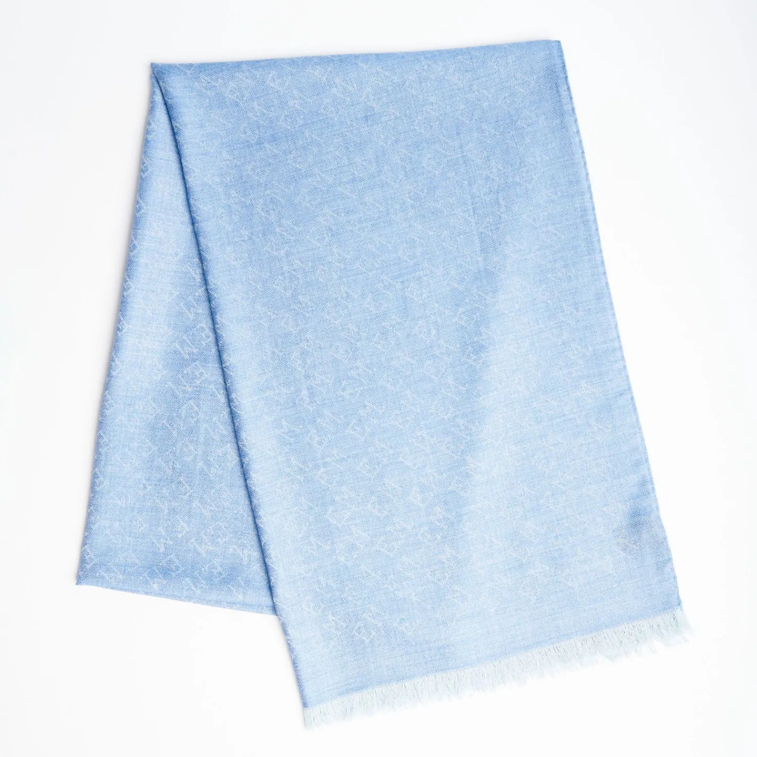 Powder Blue Em Logo Scarf In Wool And Cashmere>E.Marinella Clearance