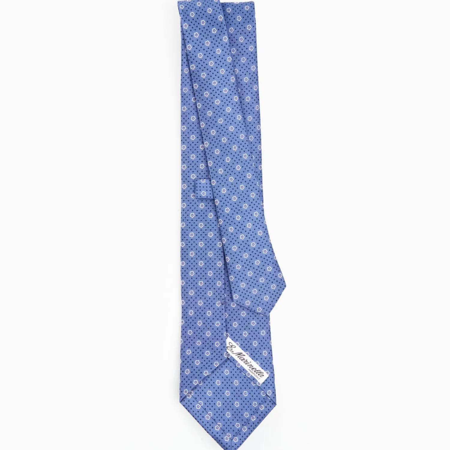 Powder Blue Sartorial Classic Silk Tie - Small Flower Pattern>E.Marinella Best Sale