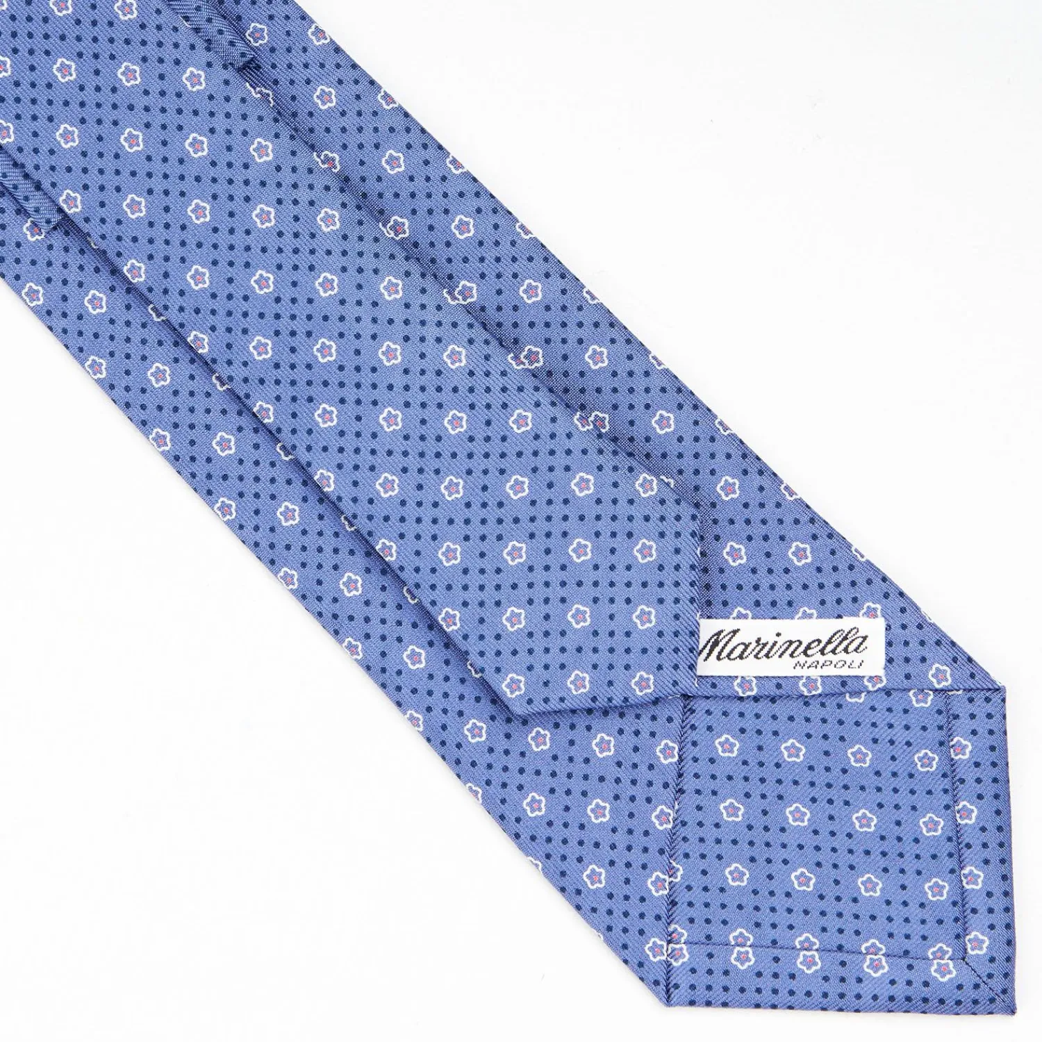 Powder Blue Sartorial Classic Silk Tie - Small Flower Pattern>E.Marinella Best Sale