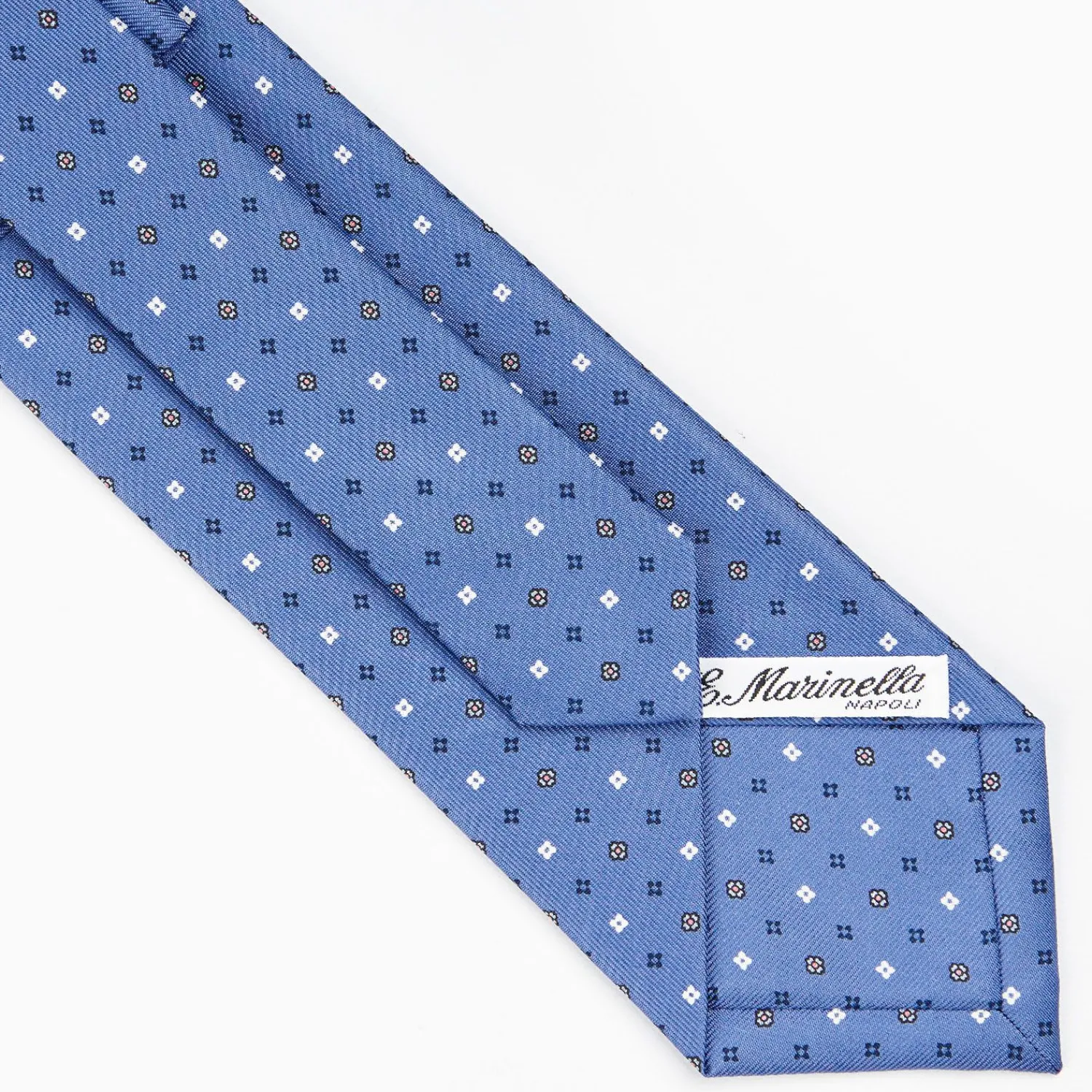 Powder Blue Sartorial Classic Silk Tie - Small Flower Pattern>E.Marinella Flash Sale