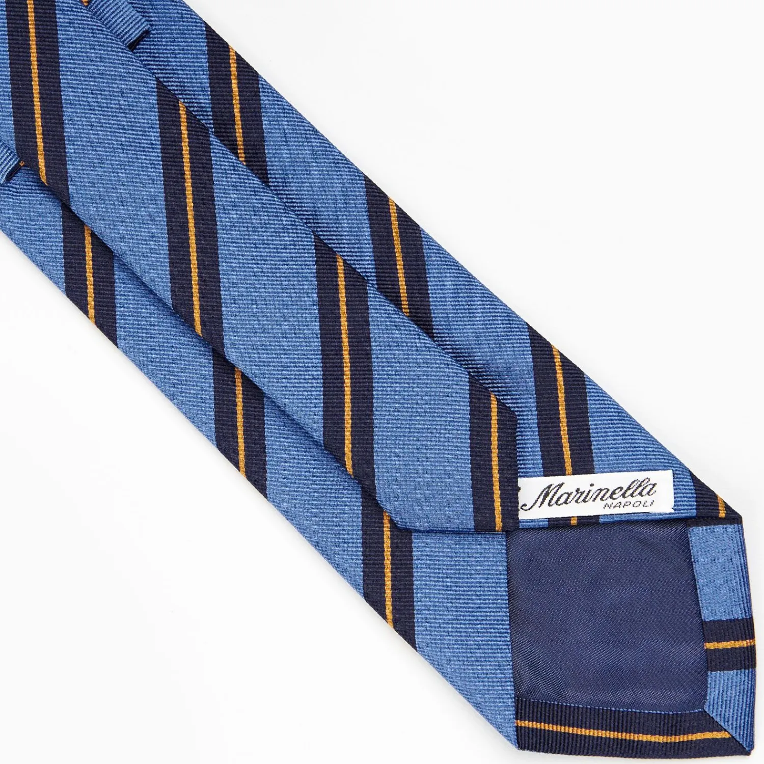 Powder Blue Sartorial Striped Silk Tie>E.Marinella Online
