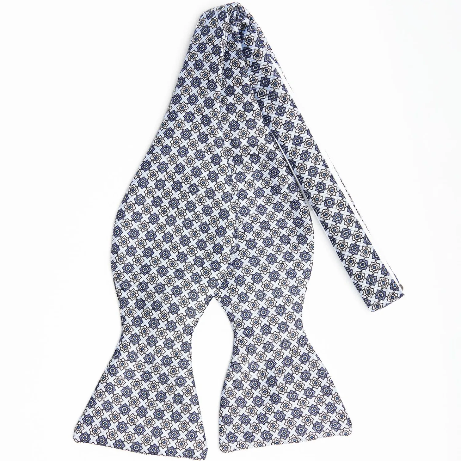 Powder Blue Silk Bowtie To Self-Tie - Small Flower Pattern>E.Marinella Cheap
