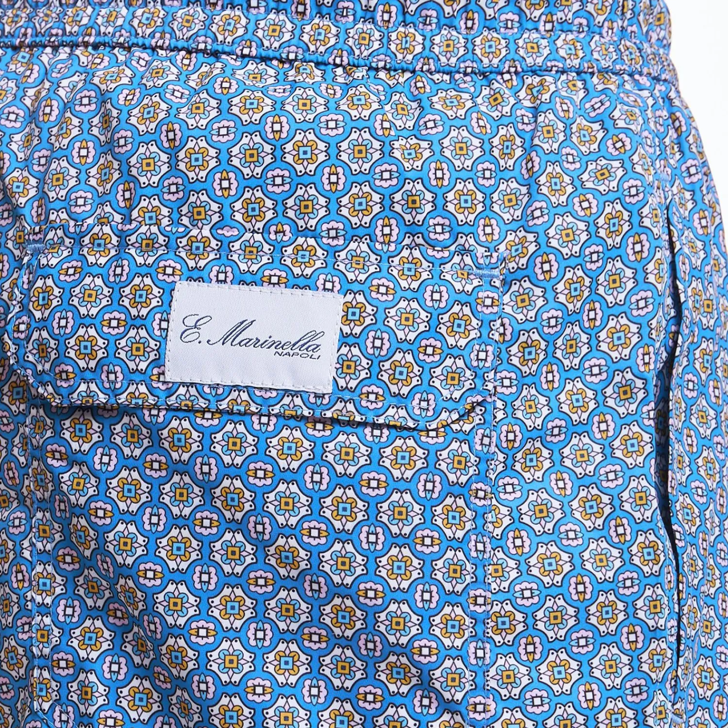 Powder Blue Swim Short - Large Flower Pattern>E.Marinella Clearance