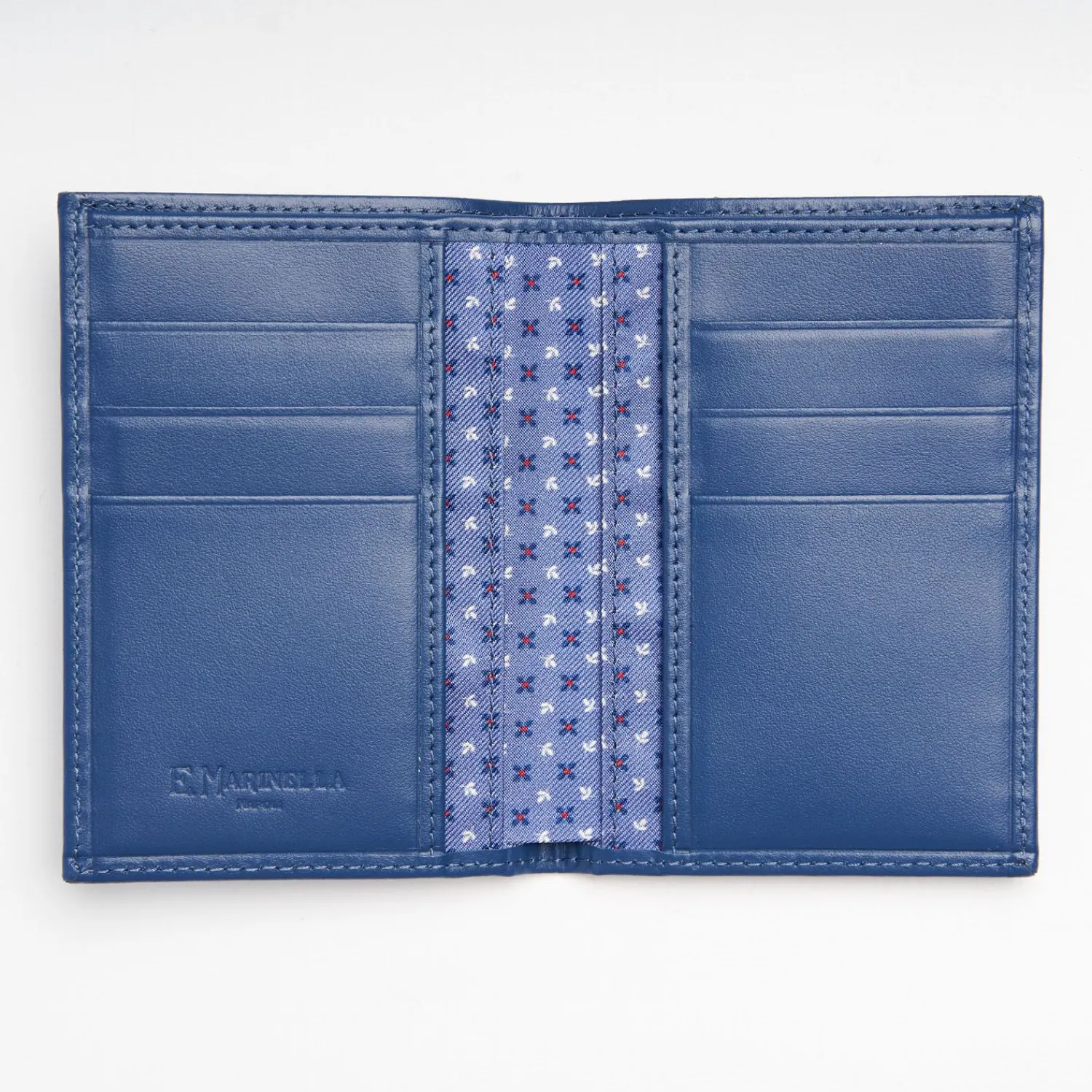 Powder Blue Vertical Wallet In Silk And Leather>E.Marinella Flash Sale