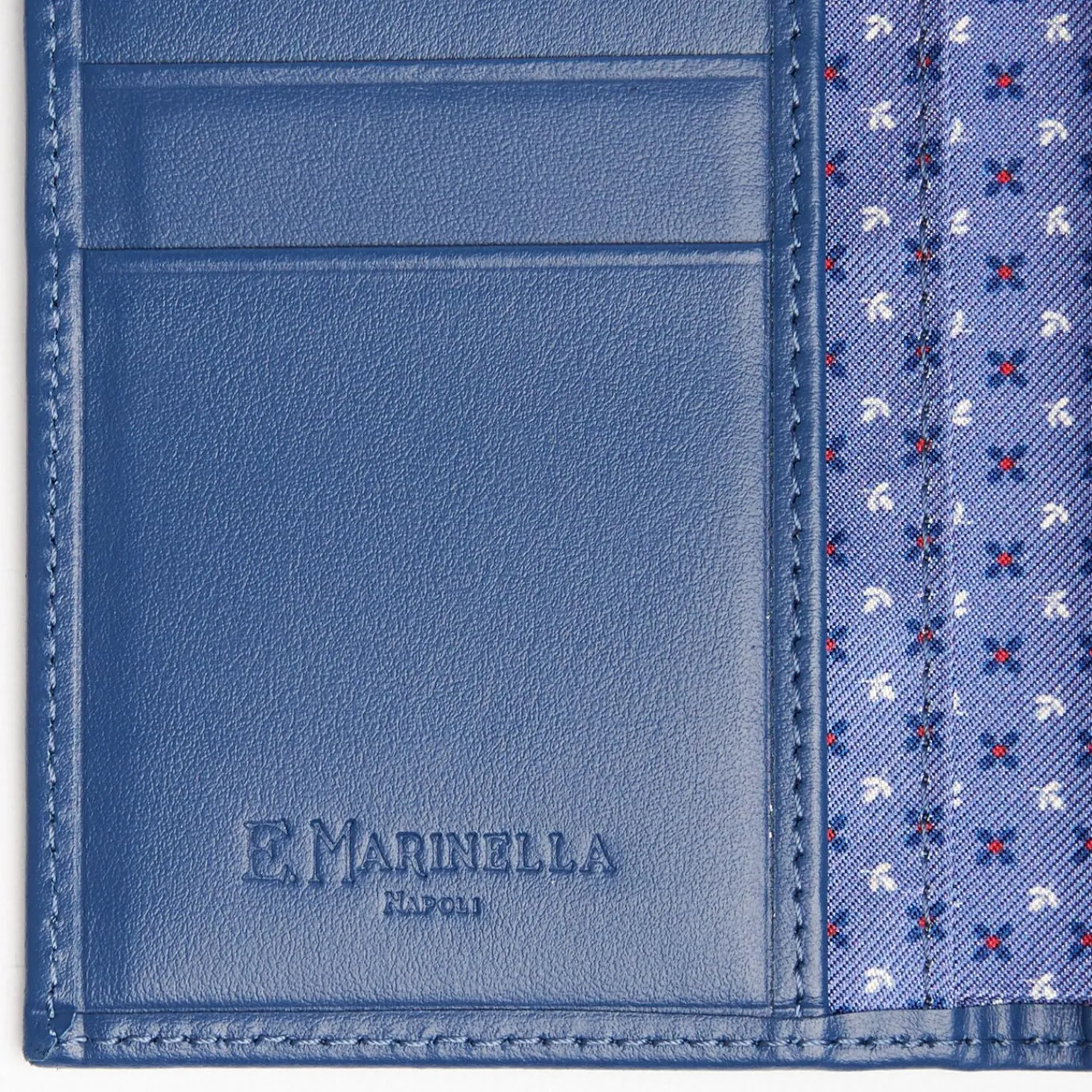 Powder Blue Vertical Wallet In Silk And Leather>E.Marinella Flash Sale