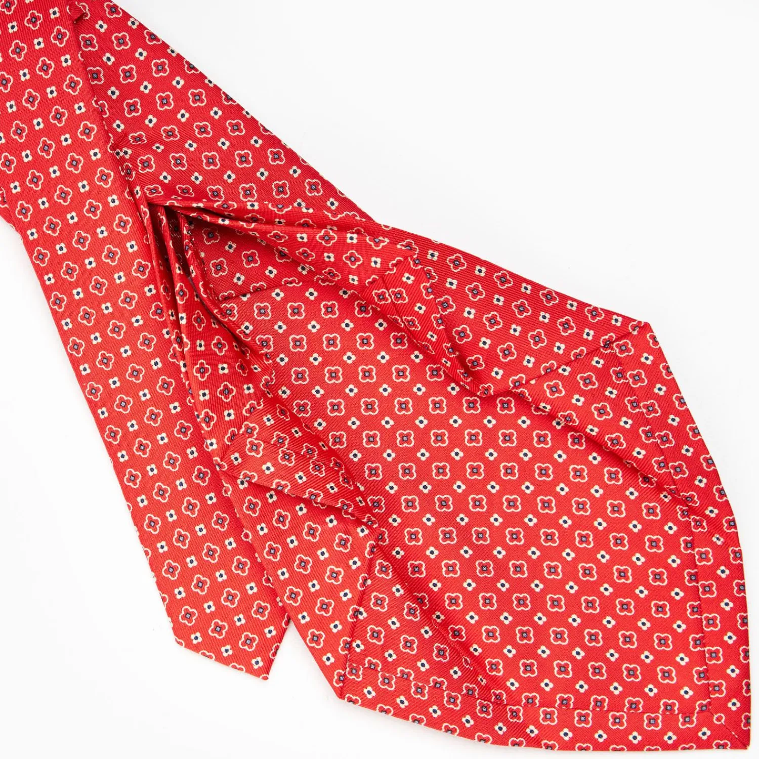 Red 7 Fold Sartorial Silk Tie - Small Flower Pattern>E.Marinella Cheap