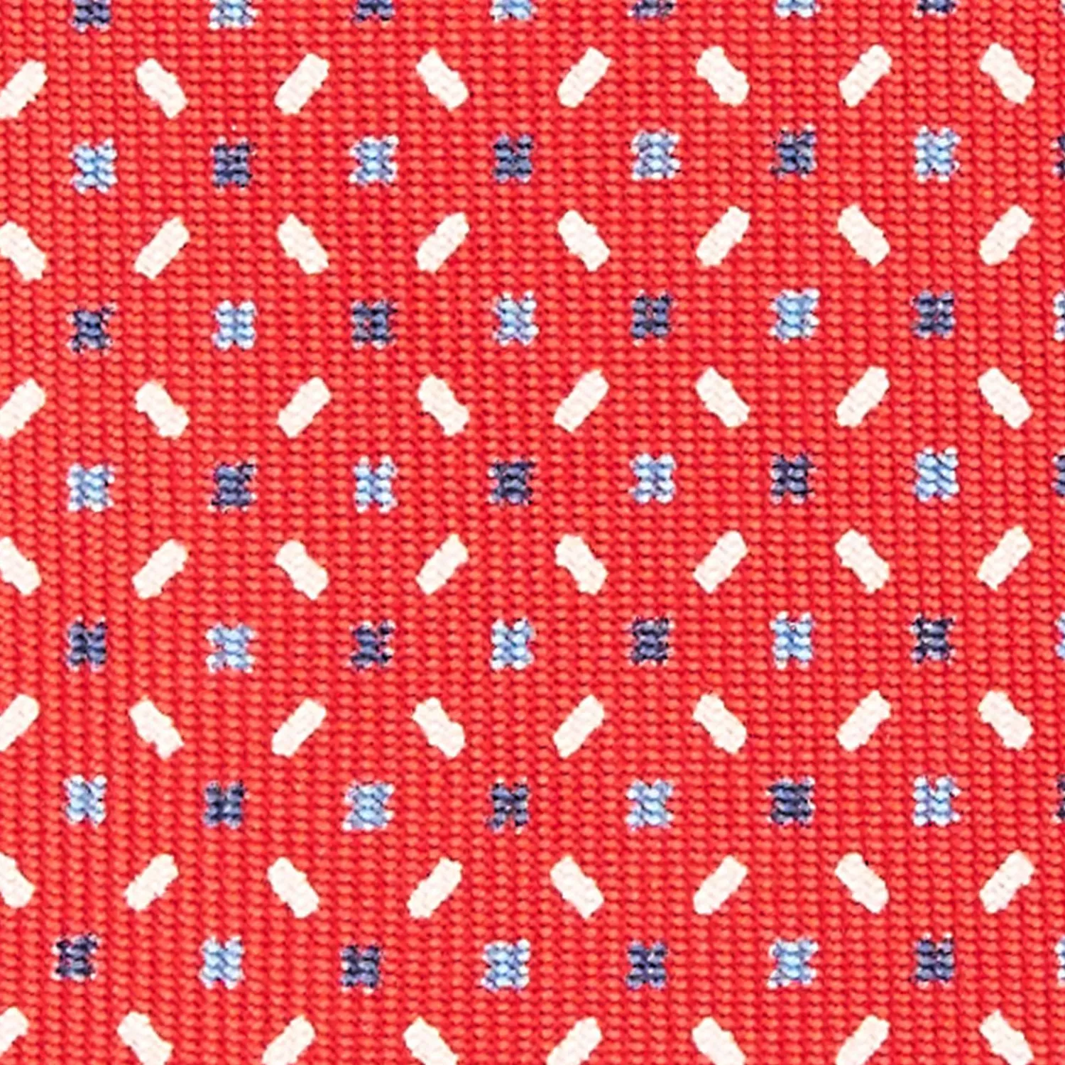 Red 5 Fold Sartorial Silk Tie - Small Flower Pattern>E.Marinella New