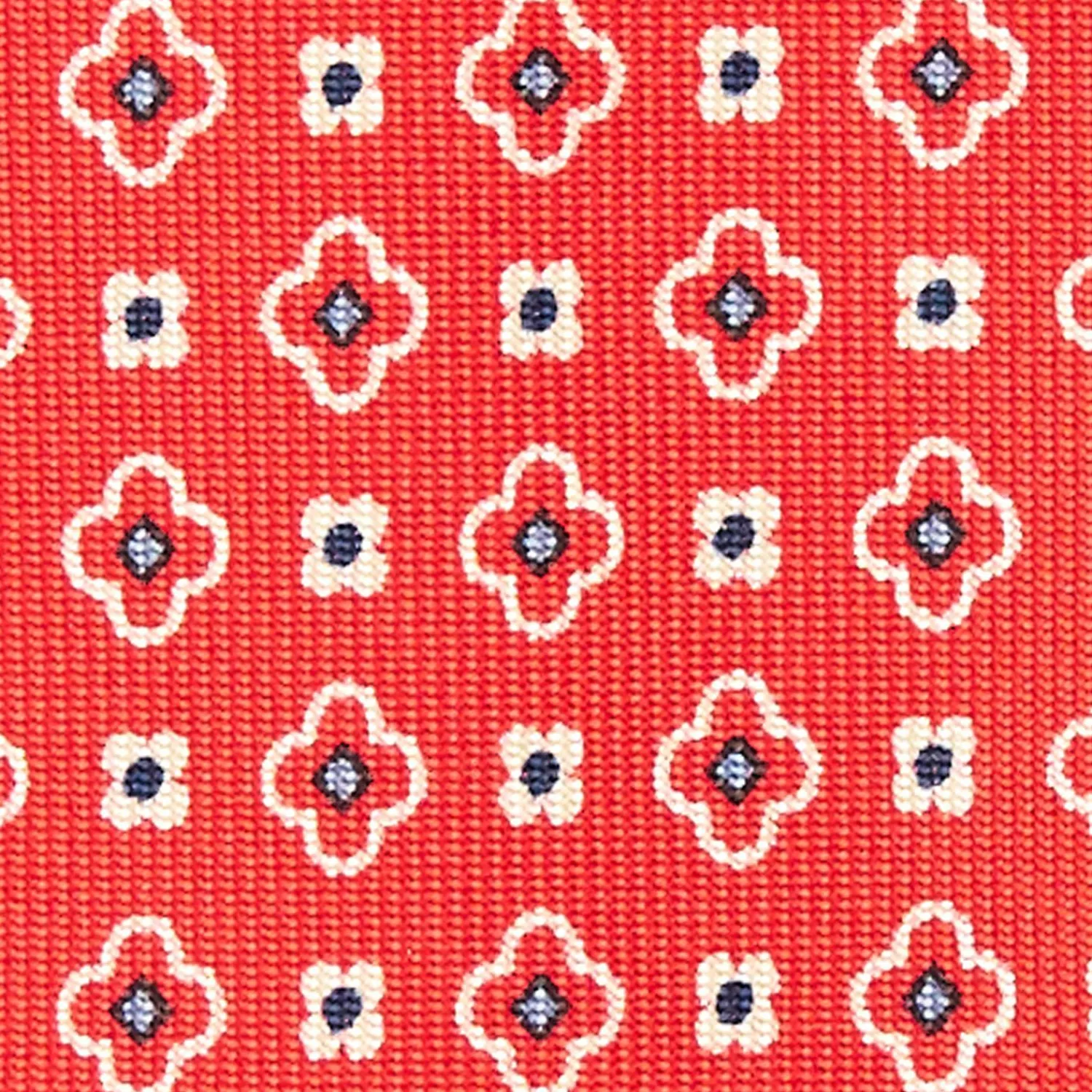 Red 7 Fold Sartorial Silk Tie - Small Flower Pattern>E.Marinella Cheap