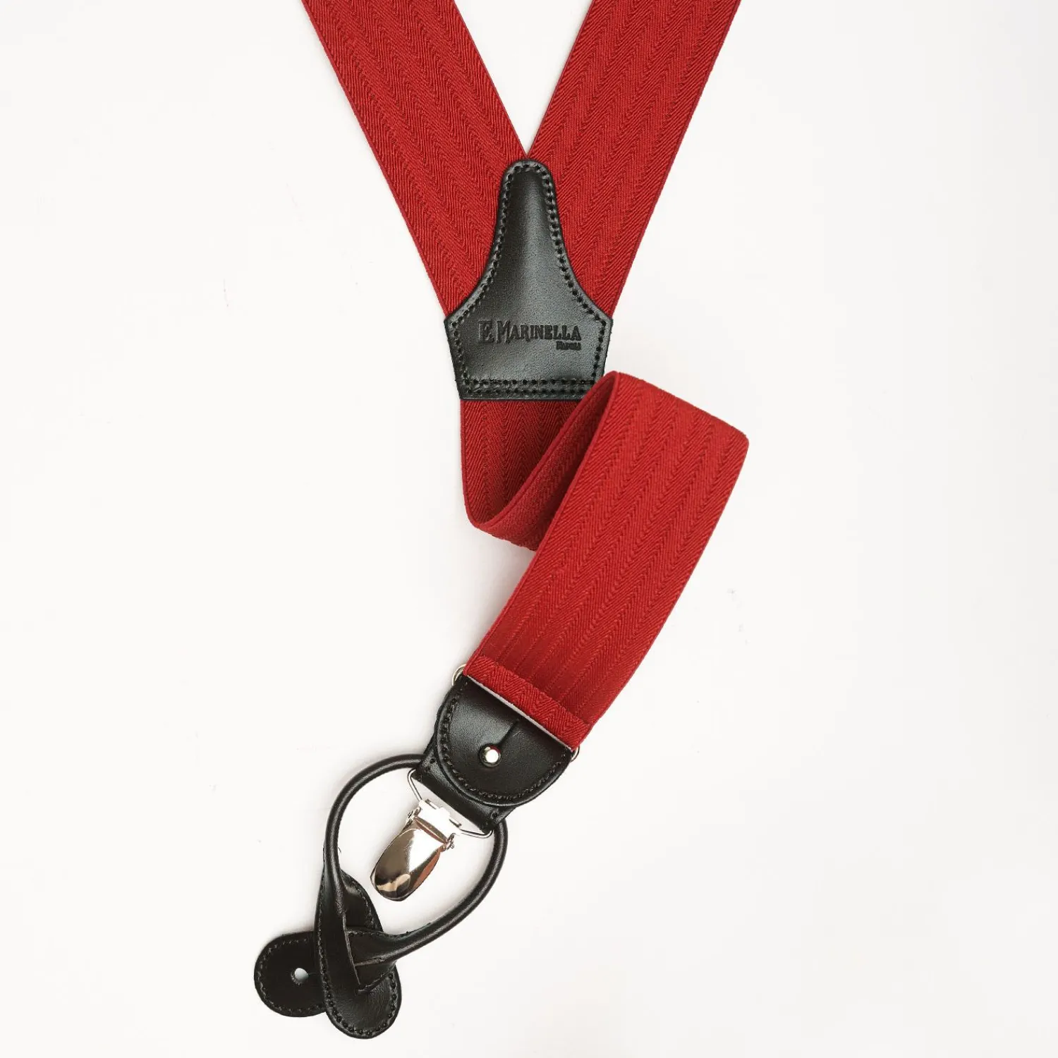 Red Braces Herringbone Pattern>E.Marinella Flash Sale