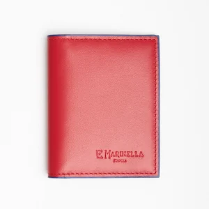 Red Leather Folding Card Holder - 10 Compartments>E.Marinella Hot
