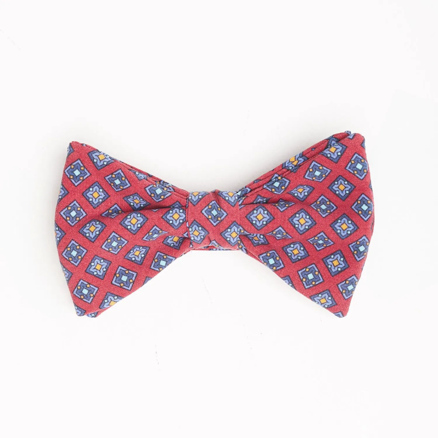 Red Pre-Knotted Silk Bowtie - Large Flower Pattern>E.Marinella Clearance