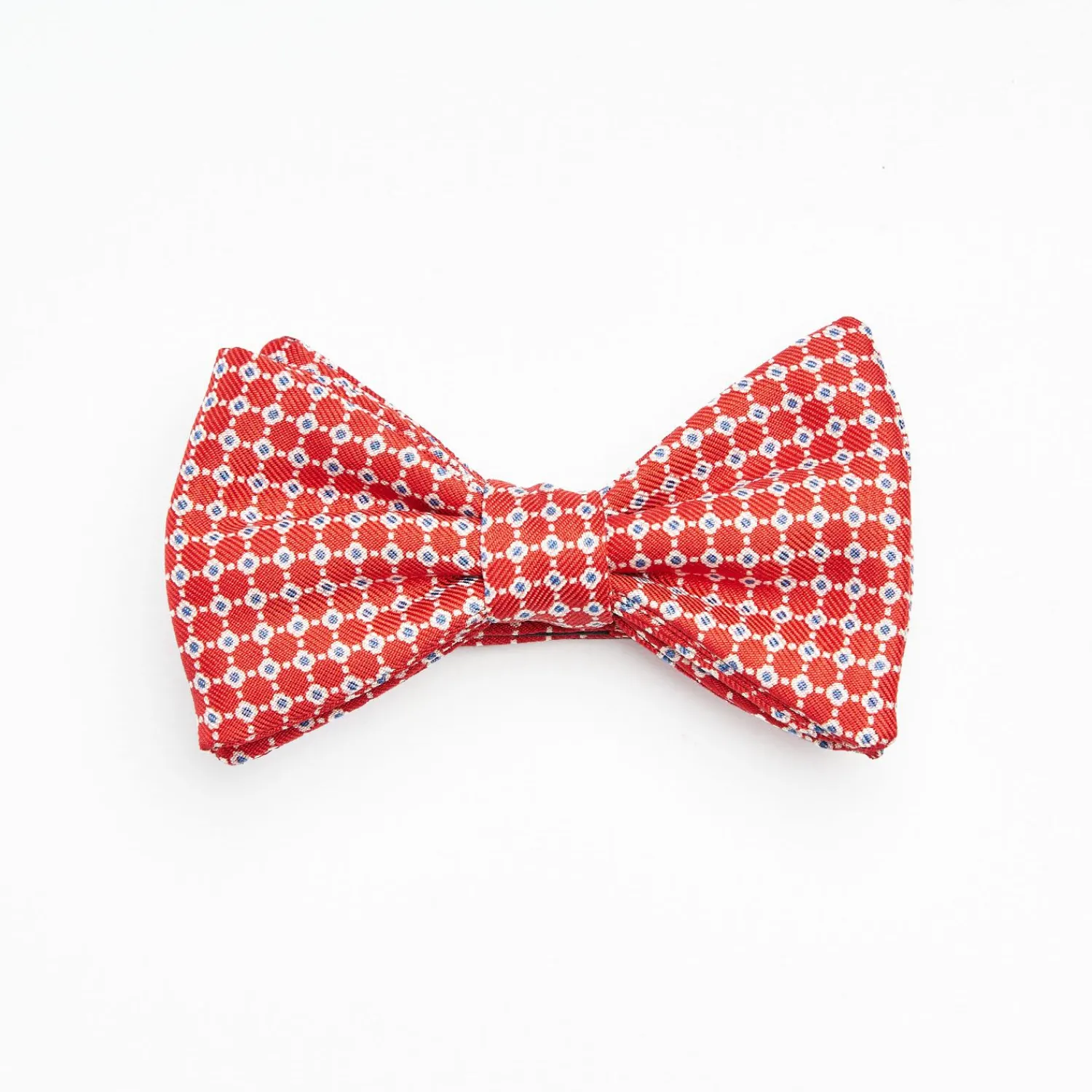 Red Pre-Knotted Silk Bowtie- Small Geometric Pattern>E.Marinella Flash Sale