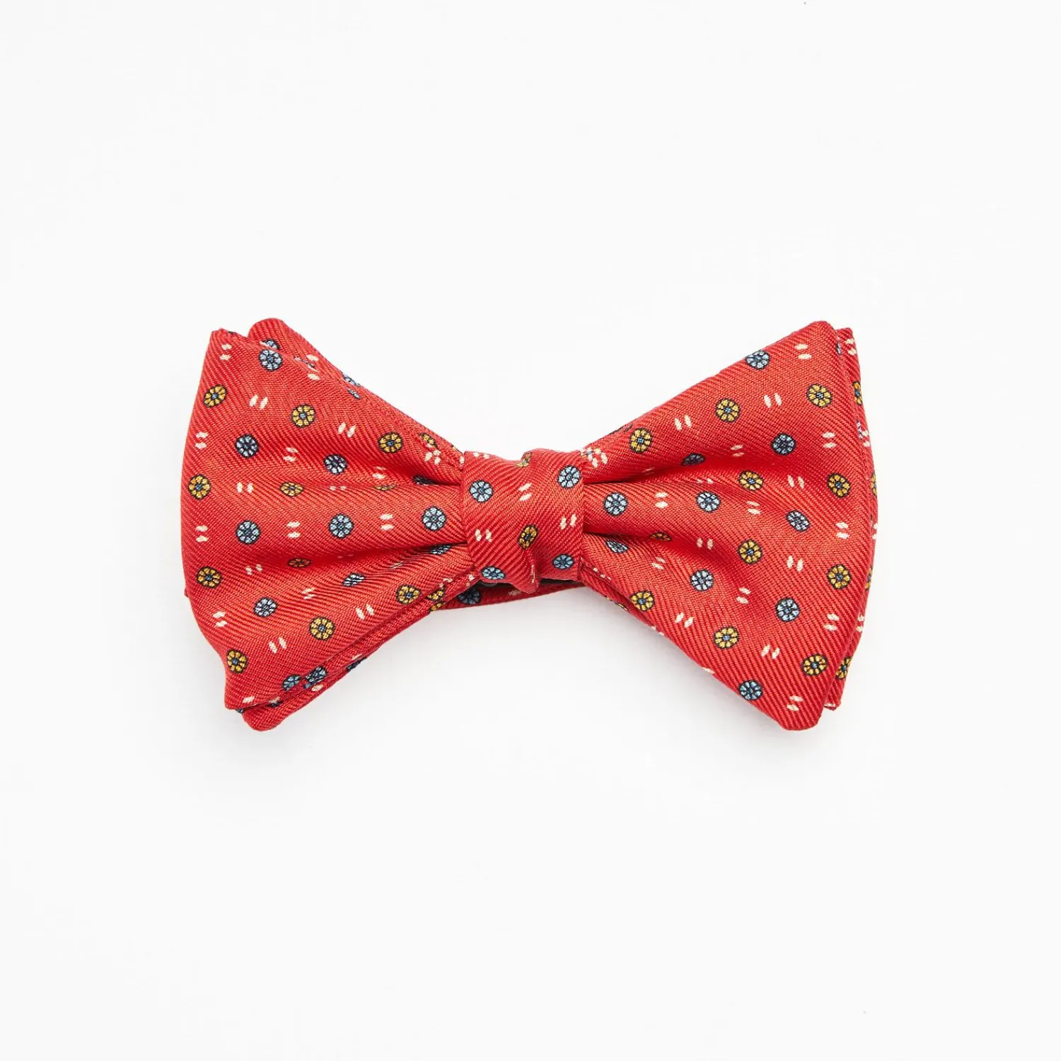Red Pre-Knotted Silk Bowtie- Small Flower Pattern>E.Marinella Best