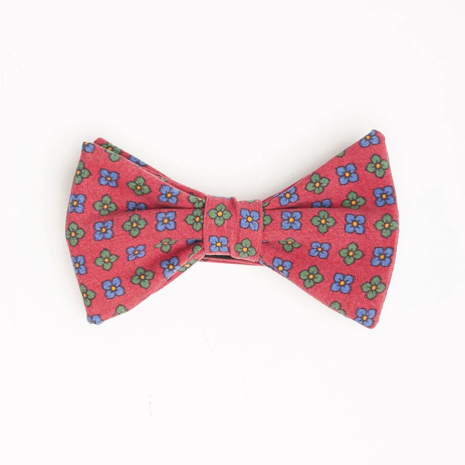 Red Pre-Knotted Silk Bowtie - Large Flower Pattern>E.Marinella Online