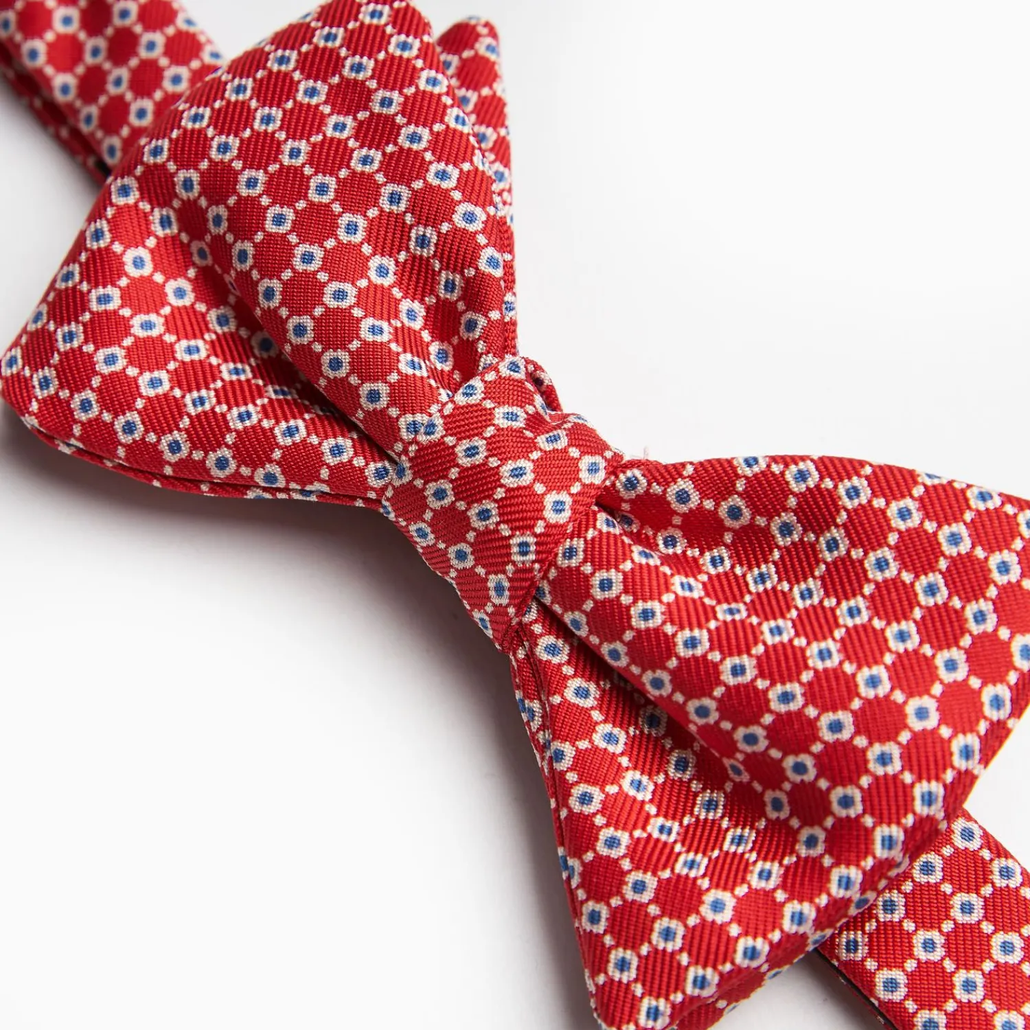 Red Pre-Knotted Silk Bowtie- Small Geometric Pattern>E.Marinella Flash Sale