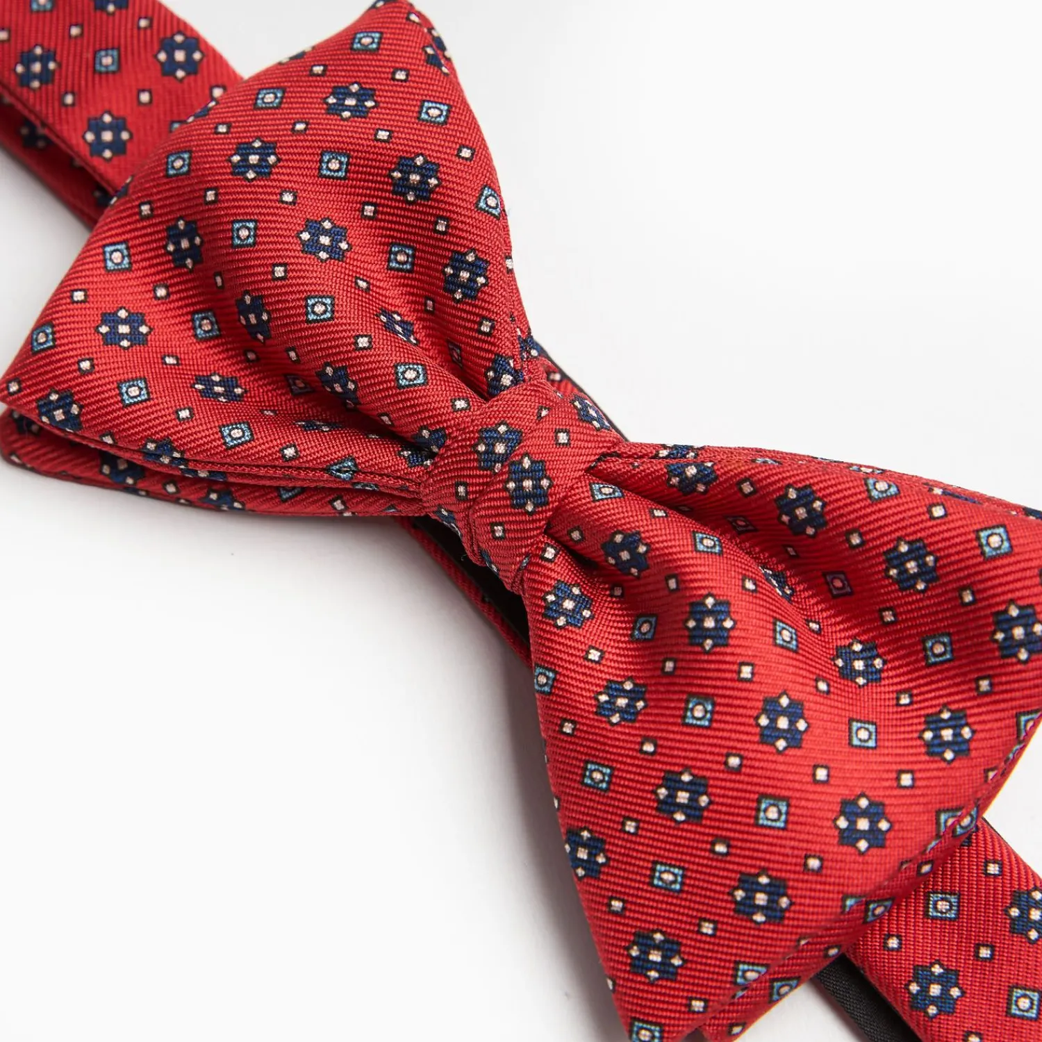 Red Pre-Knotted Silk Bowtie- Small Flower Pattern>E.Marinella Outlet