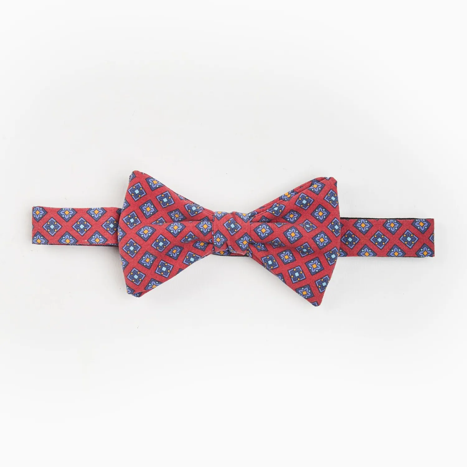 Red Pre-Knotted Silk Bowtie - Large Flower Pattern>E.Marinella Clearance