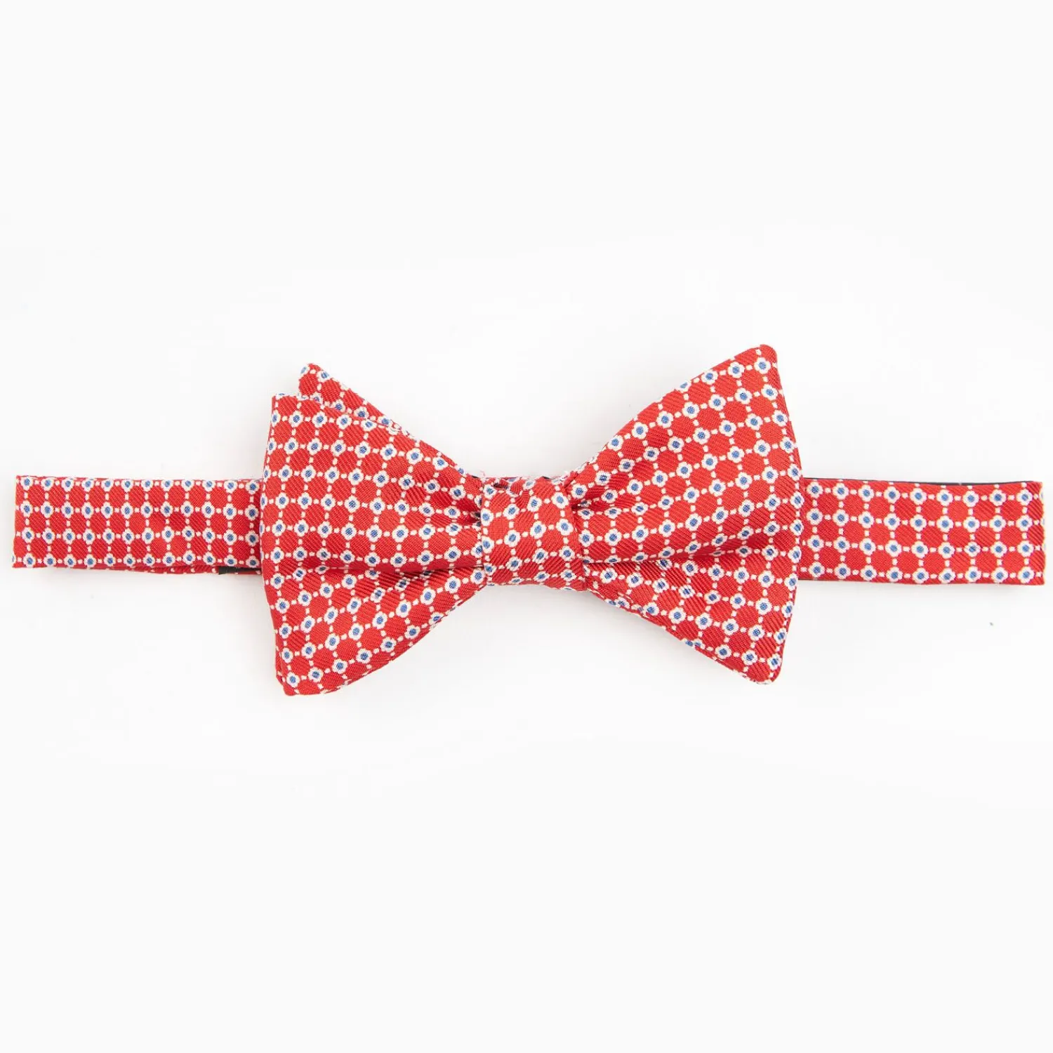 Red Pre-Knotted Silk Bowtie- Small Geometric Pattern>E.Marinella Flash Sale