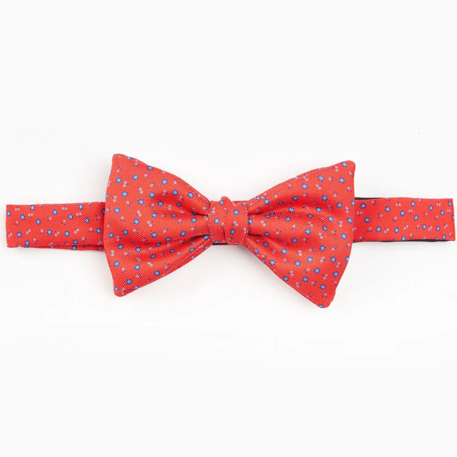 Red Pre-Knotted Silk Bowtie- Small Flower Pattern>E.Marinella Online