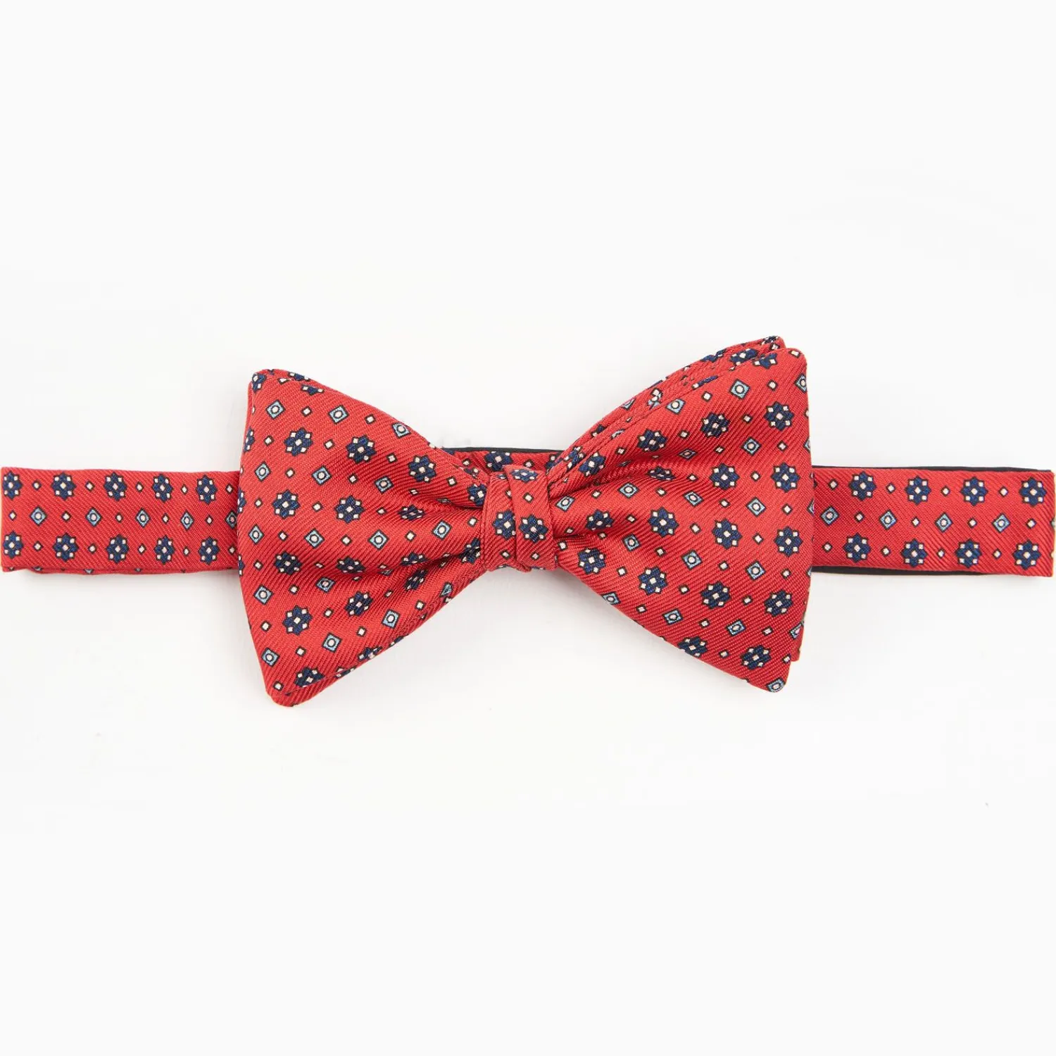 Red Pre-Knotted Silk Bowtie- Small Flower Pattern>E.Marinella Outlet