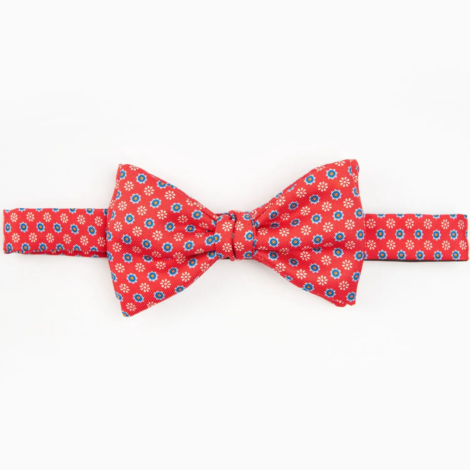 Red Pre-Knotted Silk Bowtie- Small Flower Pattern>E.Marinella Hot