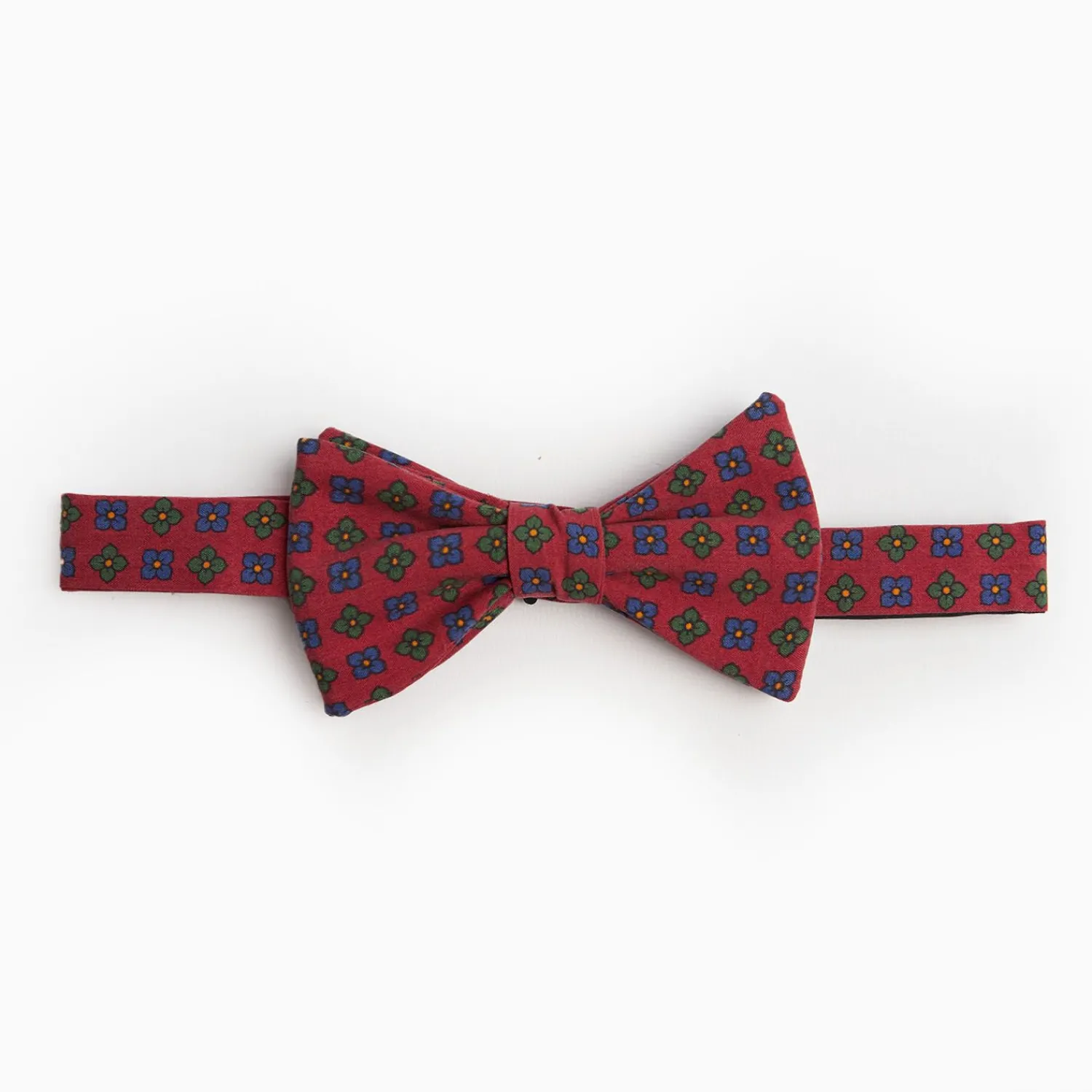 Red Pre-Knotted Silk Bowtie - Large Flower Pattern>E.Marinella Online