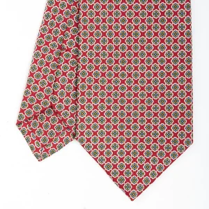 Red Sartorial Classic Silk Tie - Small Flower Pattern>E.Marinella Fashion