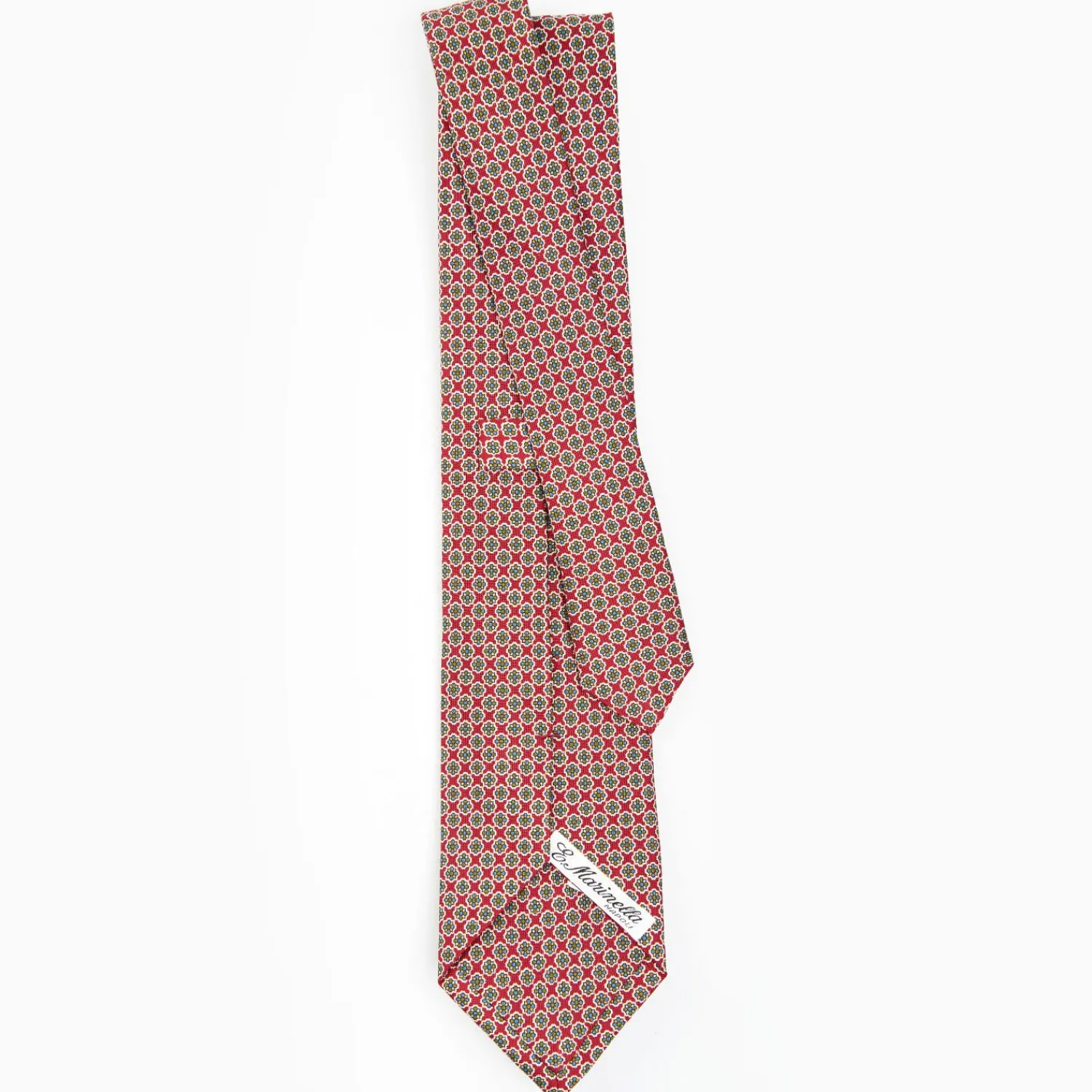 Red Sartorial Classic Silk Tie - Small Flower Pattern>E.Marinella Fashion
