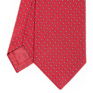Red Sartorial Jacquard Silk Tie - Small Geometric Pattern>E.Marinella Cheap