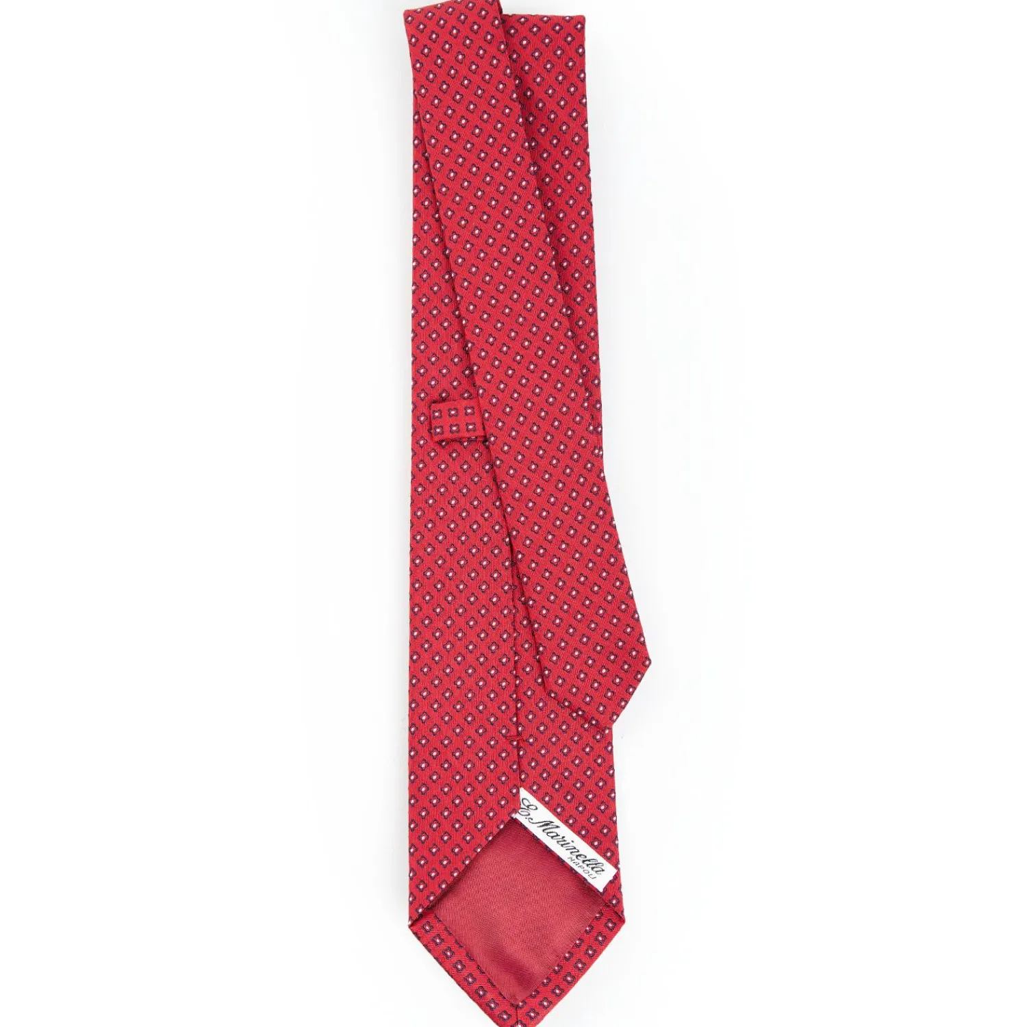Red Sartorial Jacquard Silk Tie - Small Geometric Pattern>E.Marinella Cheap