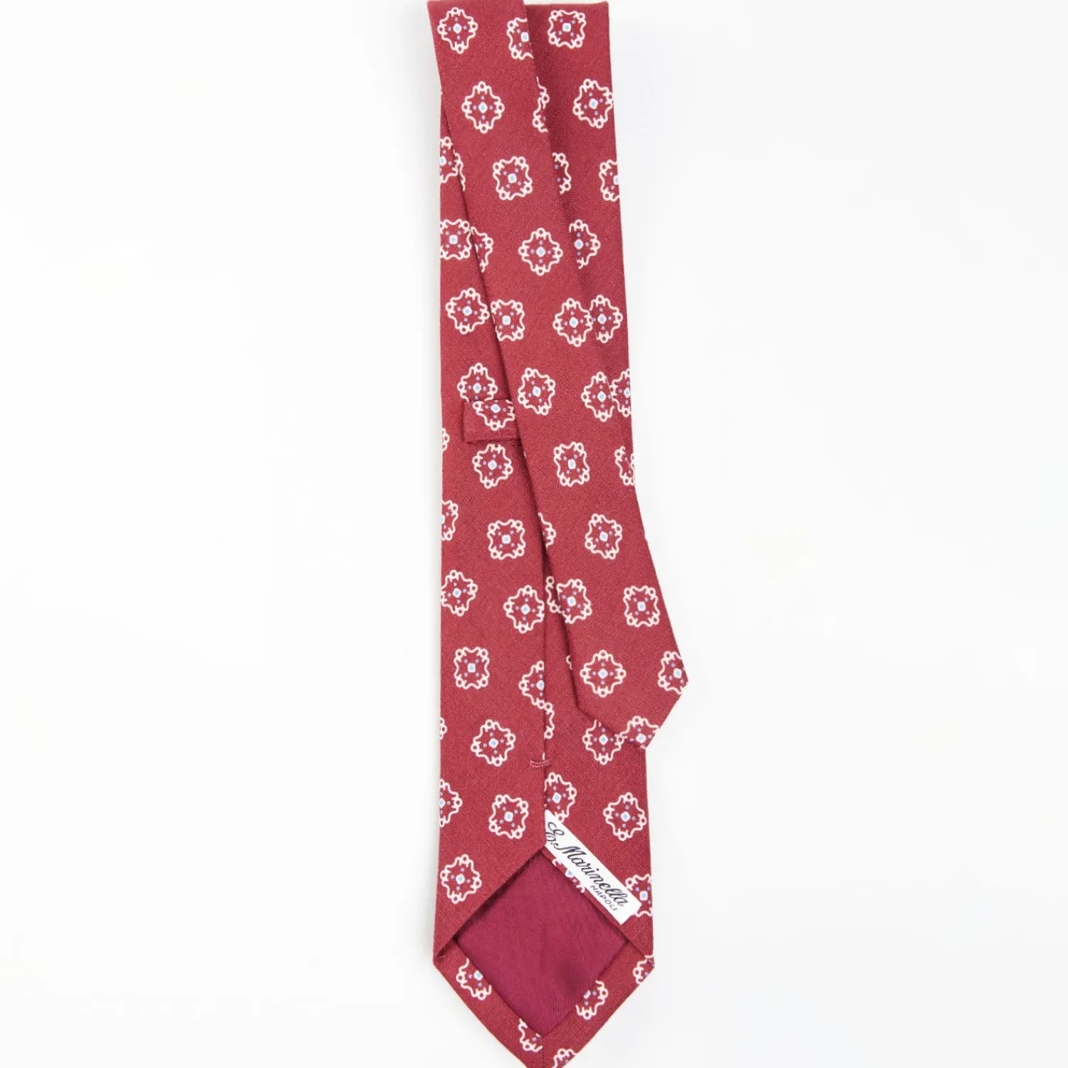 Red Sartorial Linen Tie - Large Flower Pattern>E.Marinella Fashion