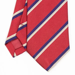 Red Sartorial Striped Silk Tie>E.Marinella Online