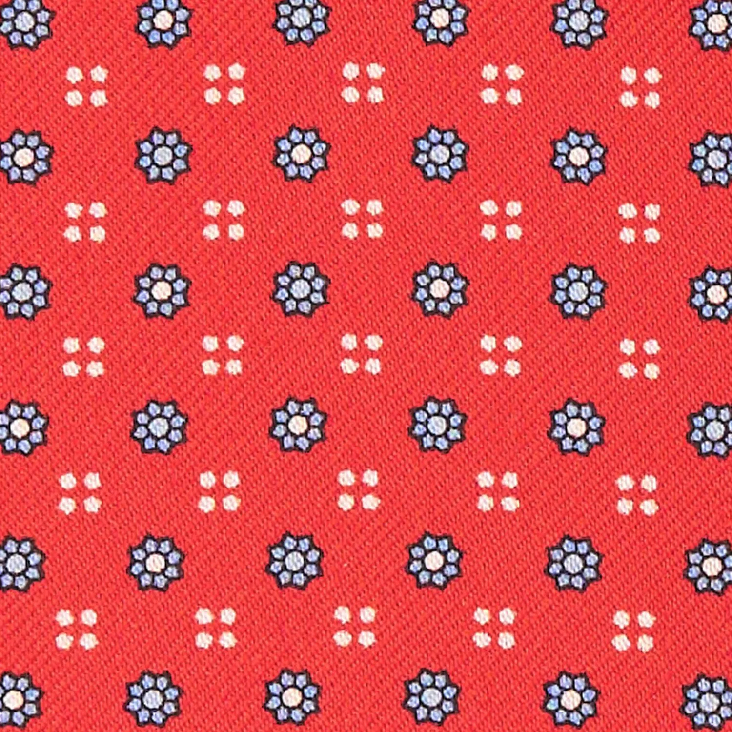 Red Silk Ascot Tie - Small Flower Designs>E.Marinella Sale