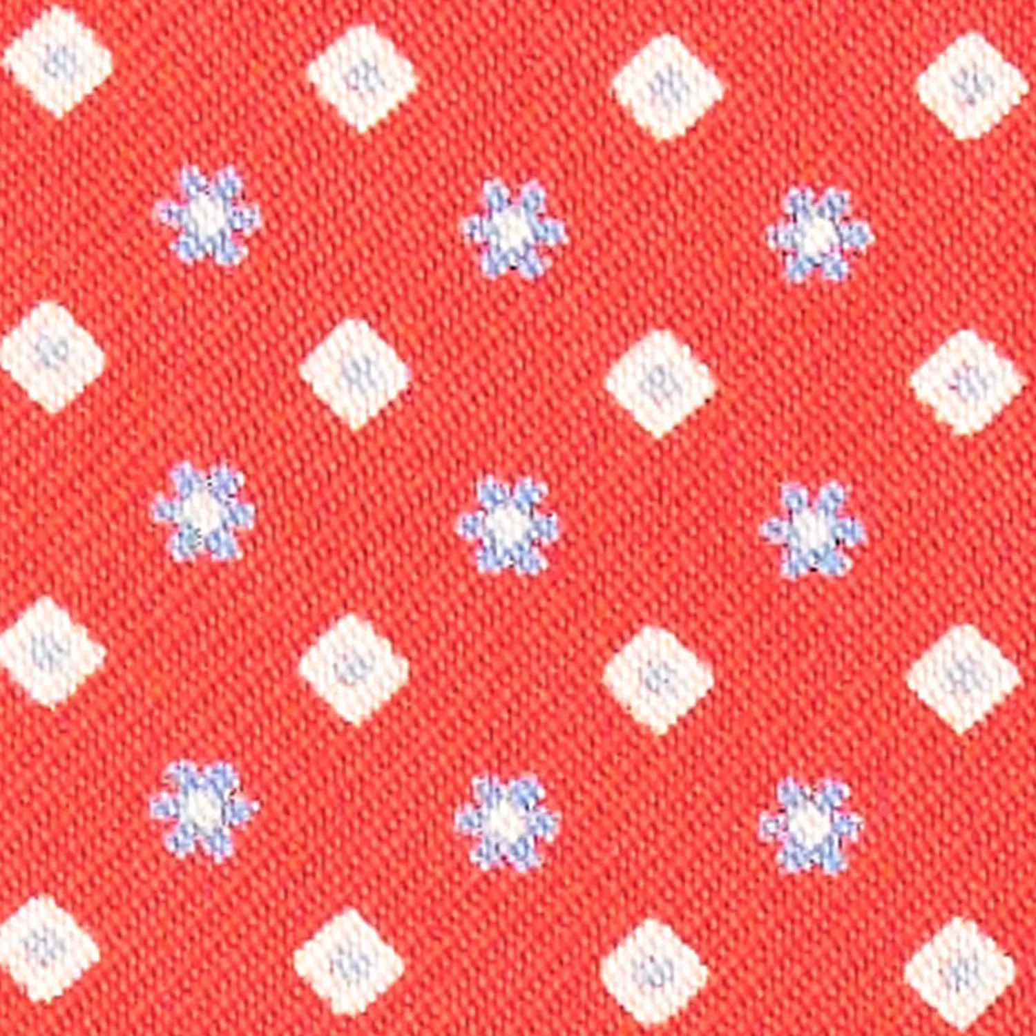 Red Silk Ascot Tie - Small Flower Designs>E.Marinella Clearance