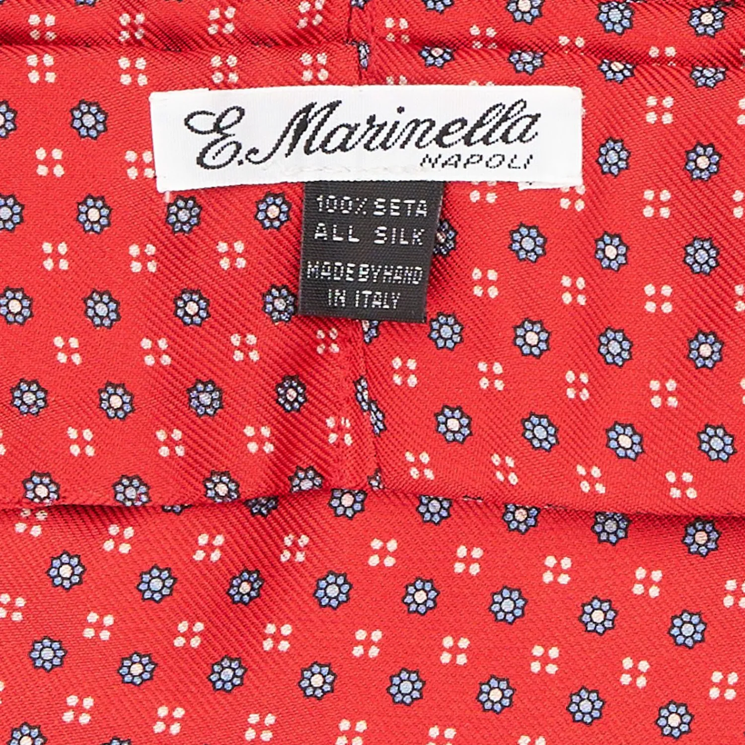 Red Silk Ascot Tie - Small Flower Designs>E.Marinella Sale