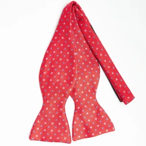 Red Silk Bowtie To Self-Tie - Small Flower Pattern>E.Marinella Cheap