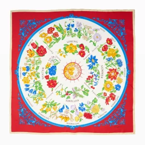 Red Silk Scarf 90 The Wheel Of Seasons>E.Marinella Clearance