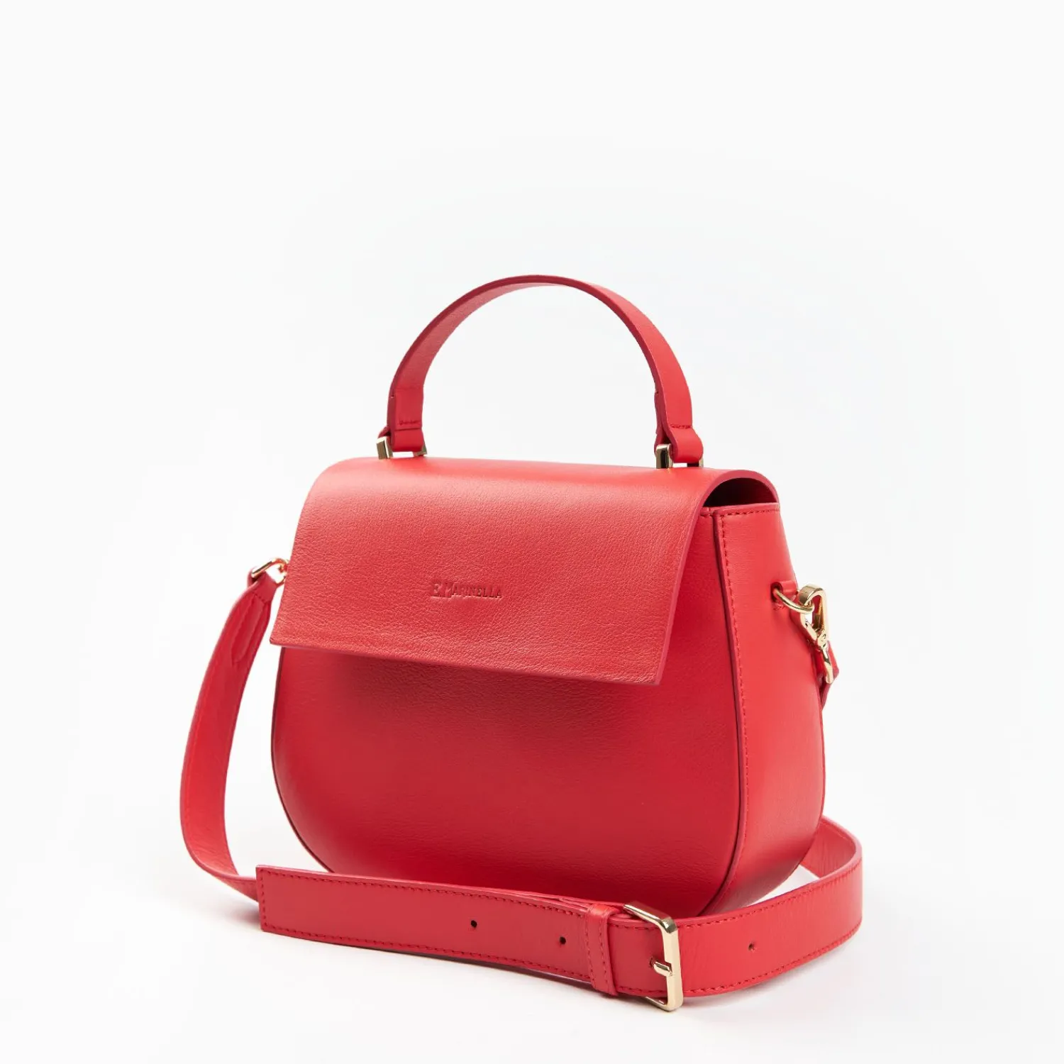 Red Smooth Leather Cleo Bag>E.Marinella New