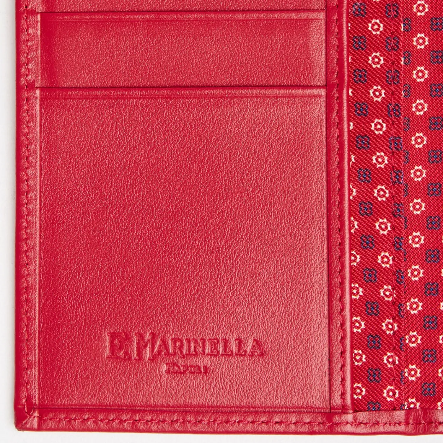Red Vertical Wallet In Silk And Leather>E.Marinella Sale