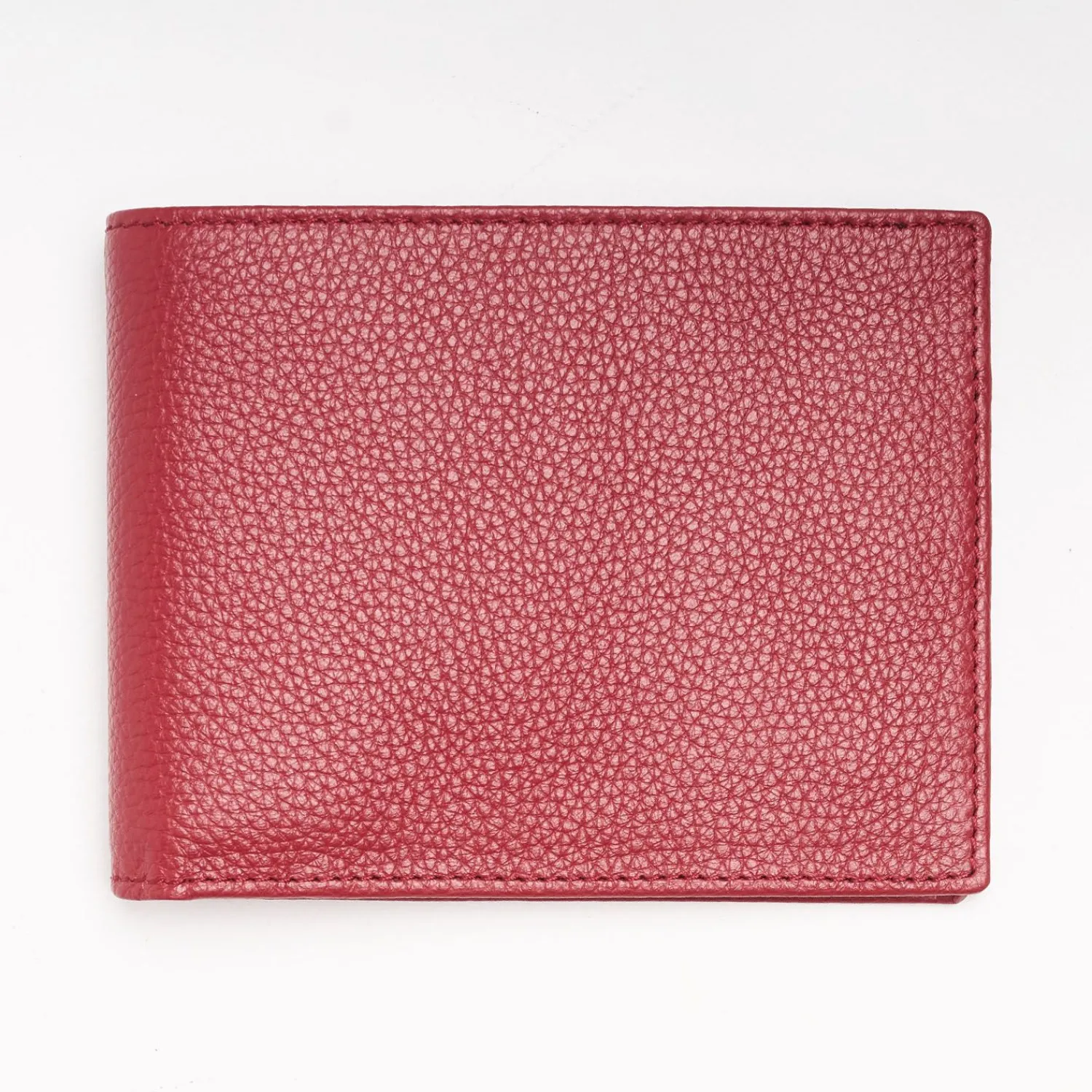Ruby Red Hammered Horizontal Leather Wallet>E.Marinella New