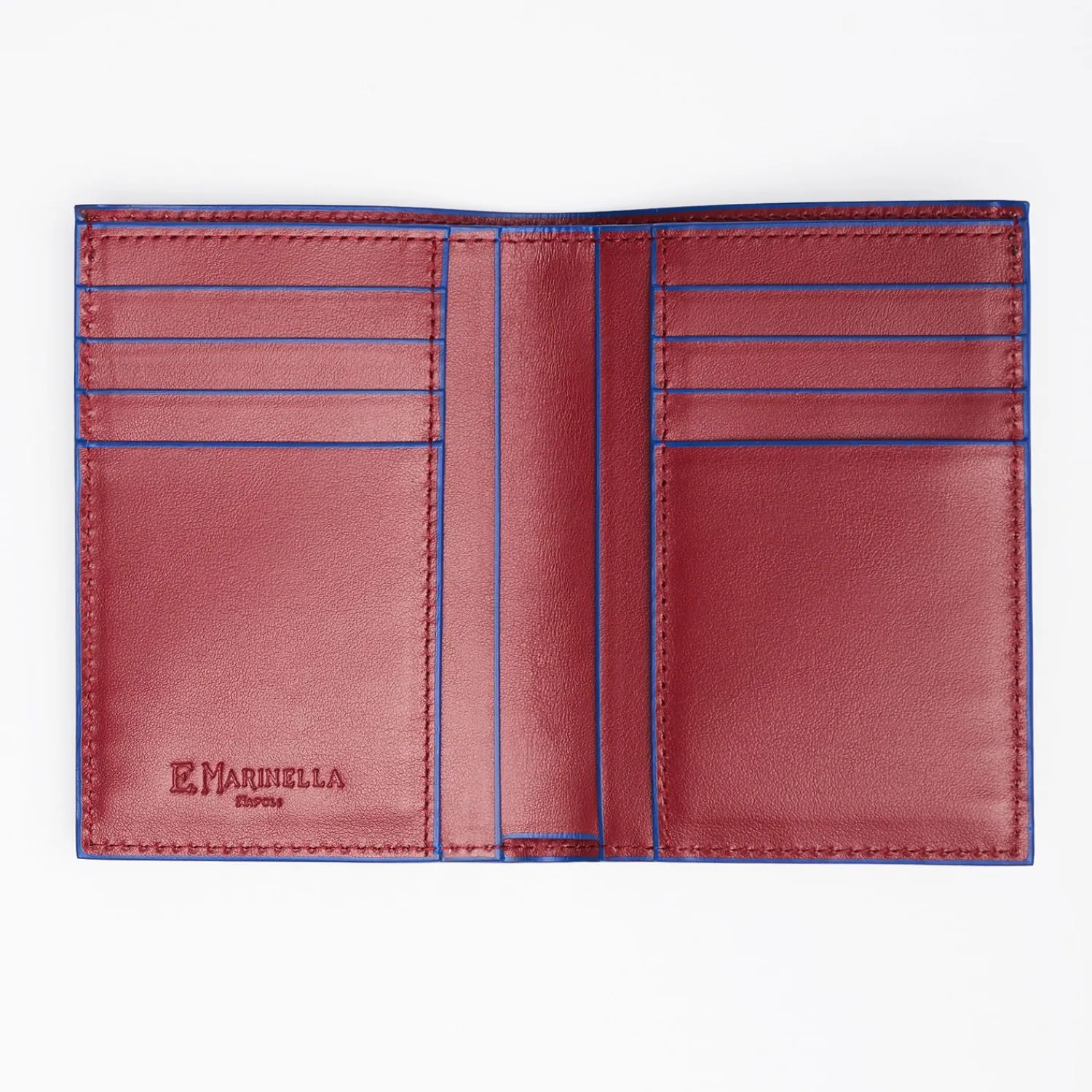 Ruby Red Leather Vertical Wallet>E.Marinella Best Sale