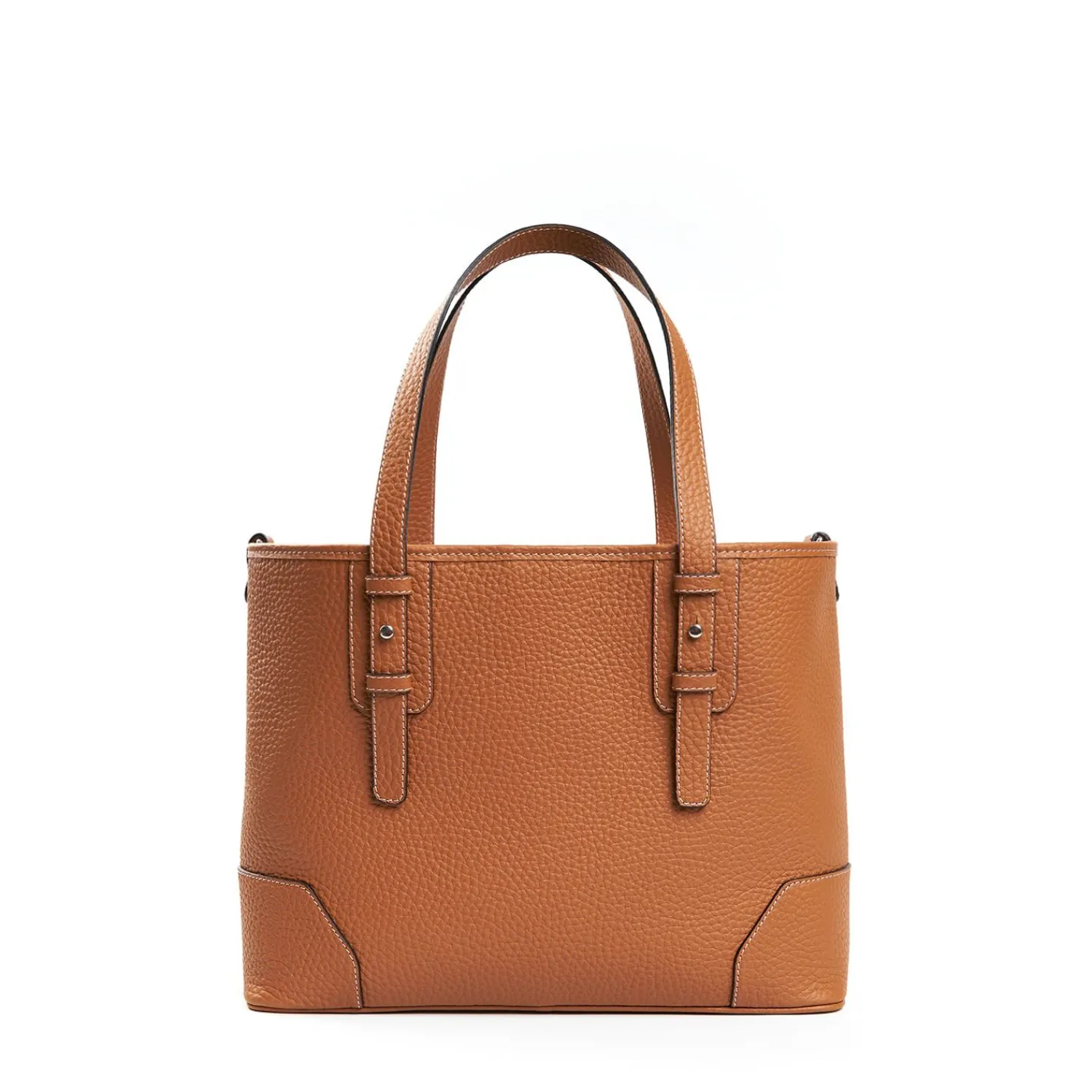 Tan Textured Leather Midi Tote Bag>E.Marinella New
