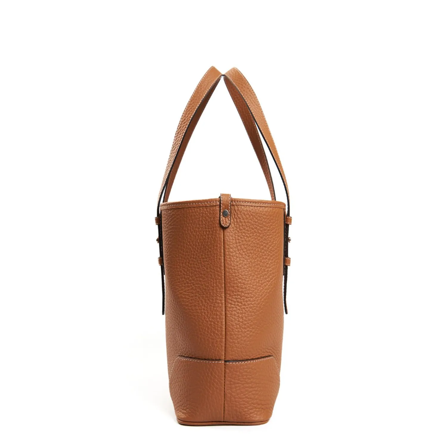 Tan Textured Leather Midi Tote Bag>E.Marinella New