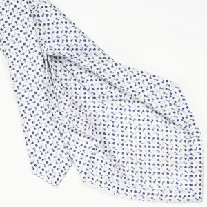 White 5 Fold Sartorial Silk Tie - Small Flower Pattern>E.Marinella Sale