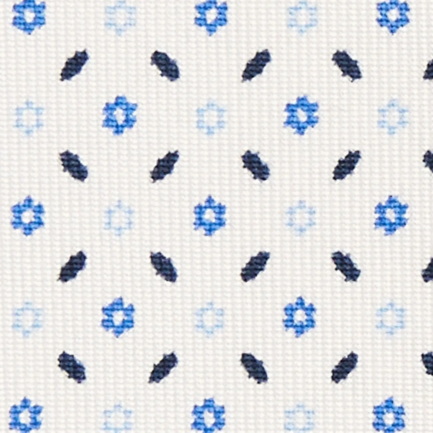 White 9 Fold Sartorial Silk Tie Small Flower Pattern>E.Marinella Cheap