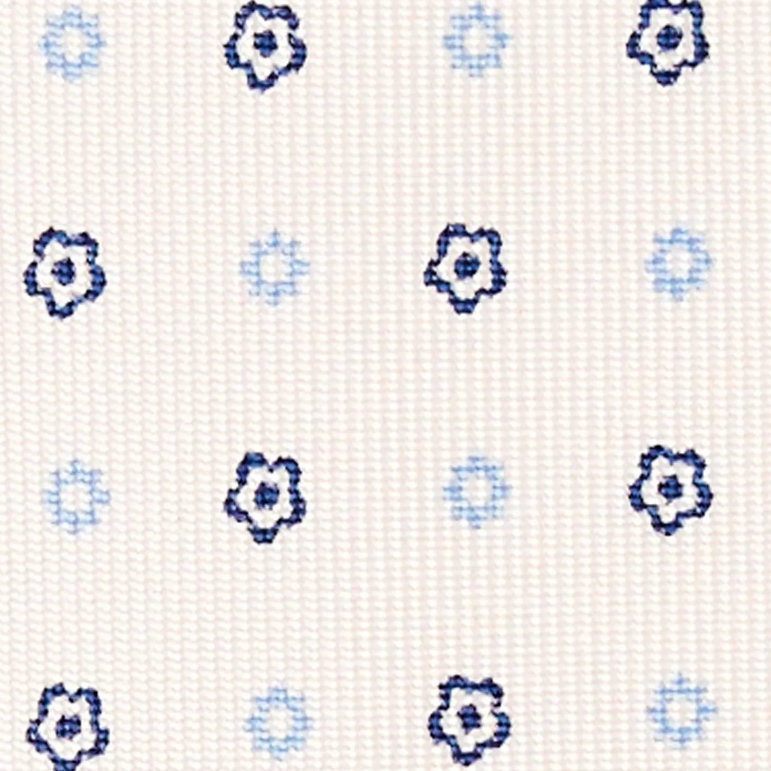 White 9 Fold Sartorial Silk Tie Small Flower Pattern>E.Marinella Clearance