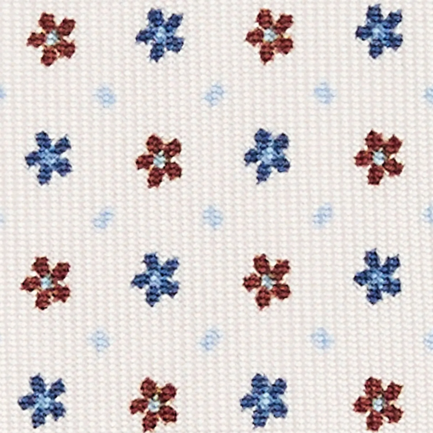 White 9 Fold Sartorial Silk Tie Small Flower Pattern>E.Marinella Clearance