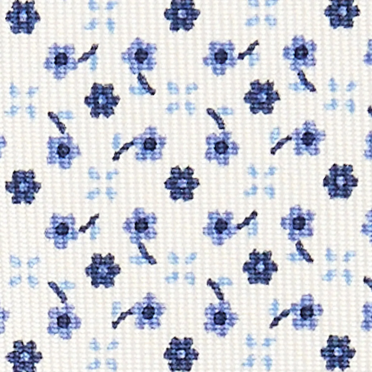White 5 Fold Sartorial Silk Tie - Small Flower Pattern>E.Marinella Sale
